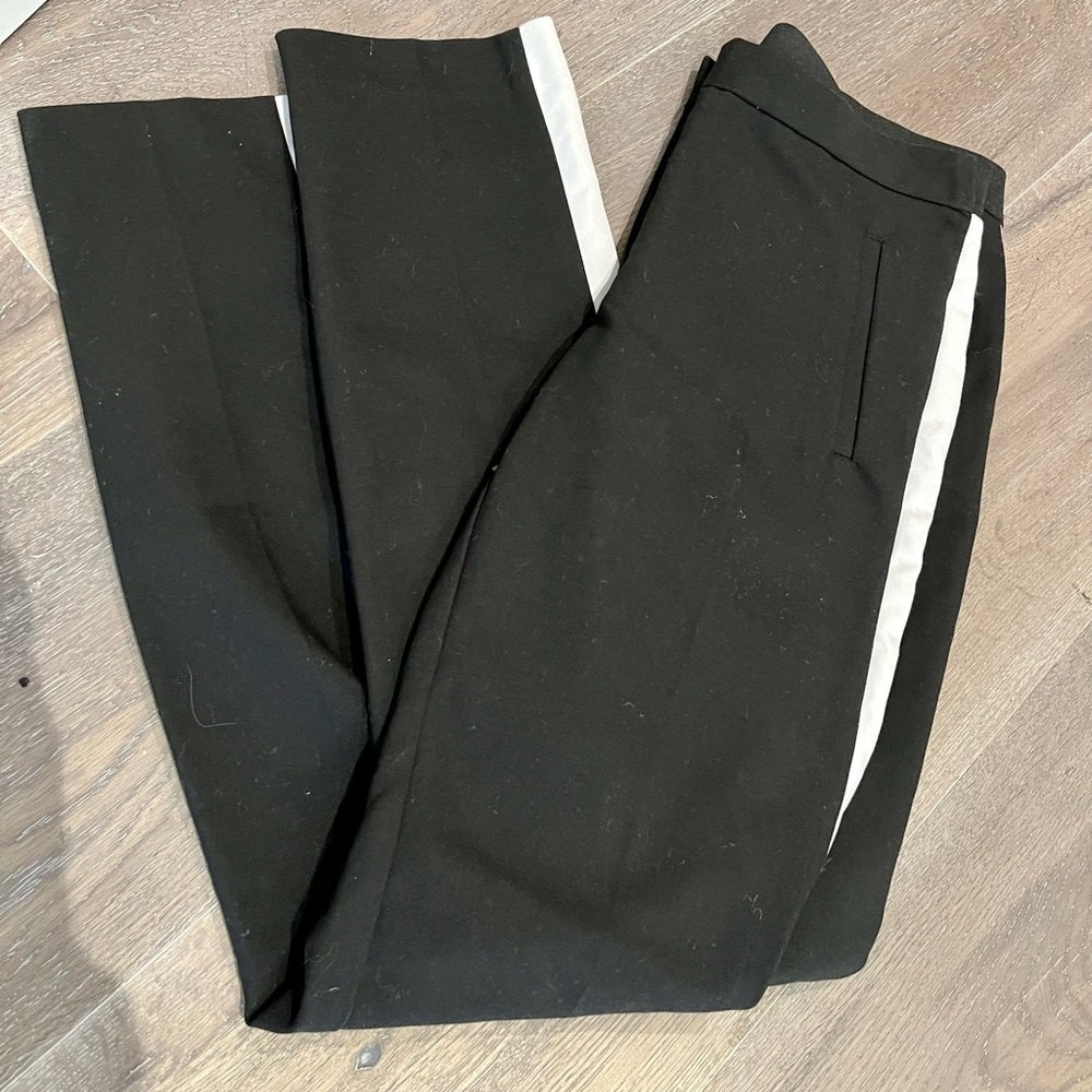 ZARA Black Trouser Pants with White Pinstripe